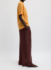 Summer Voile Stella Pant With Slit Detail | Tibi Russet Brown