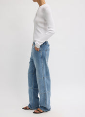 Classic Wash Denim Fischer Jean | Tibi Classic Blue