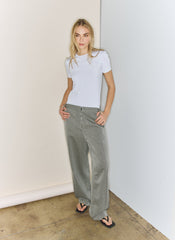 Structured Wool Zip Front Trouser | Tibi Grey Multi