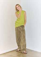 Nylon Zipper Trouser | Tibi Dark Taupe