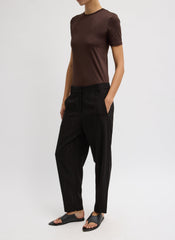 Viscose Suiting Reese Curved Ankle Pant | Tibi Black Multi