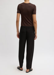 Viscose Suiting Reese Curved Ankle Pant | Tibi Black Multi
