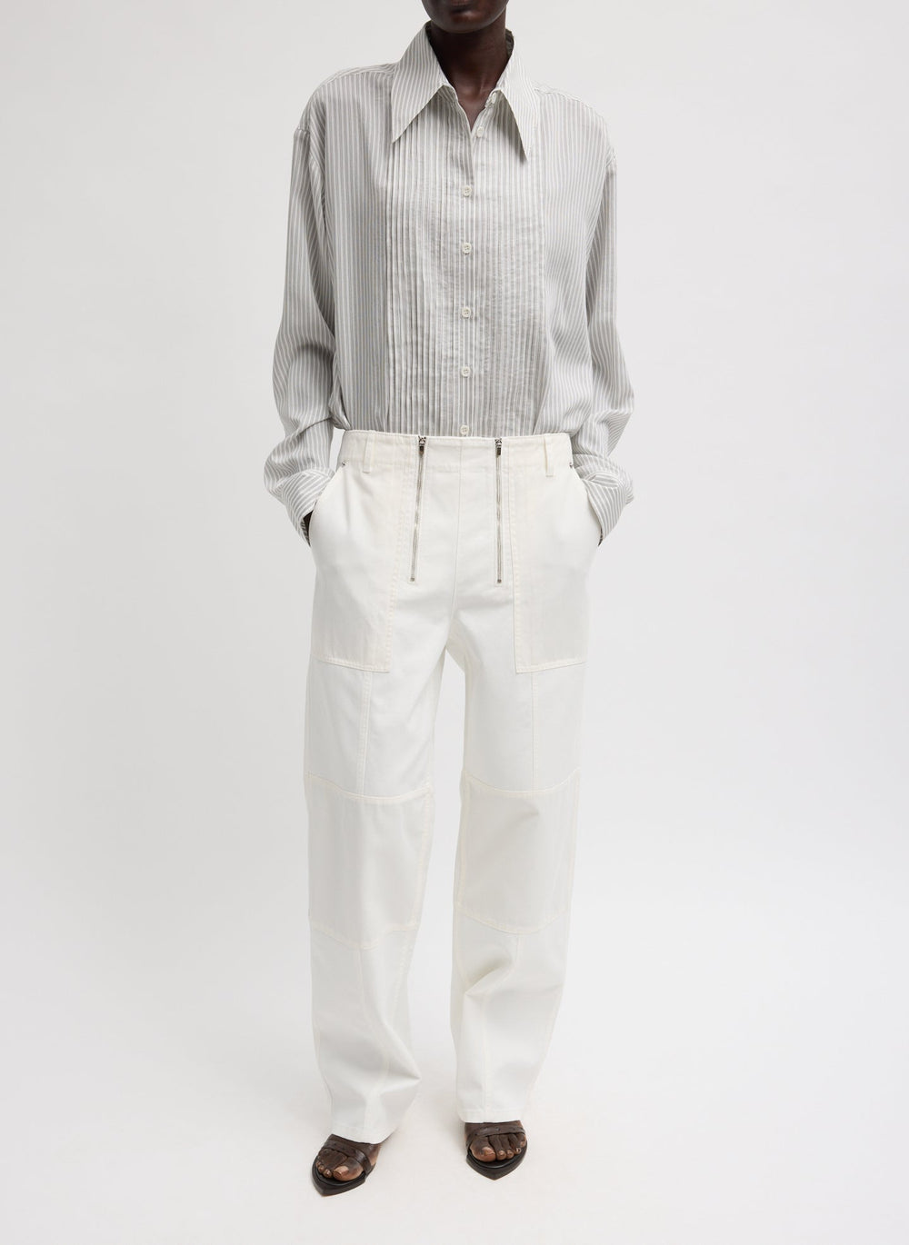 Patchwork Twill Cargo Fischer Jean | Tibi White