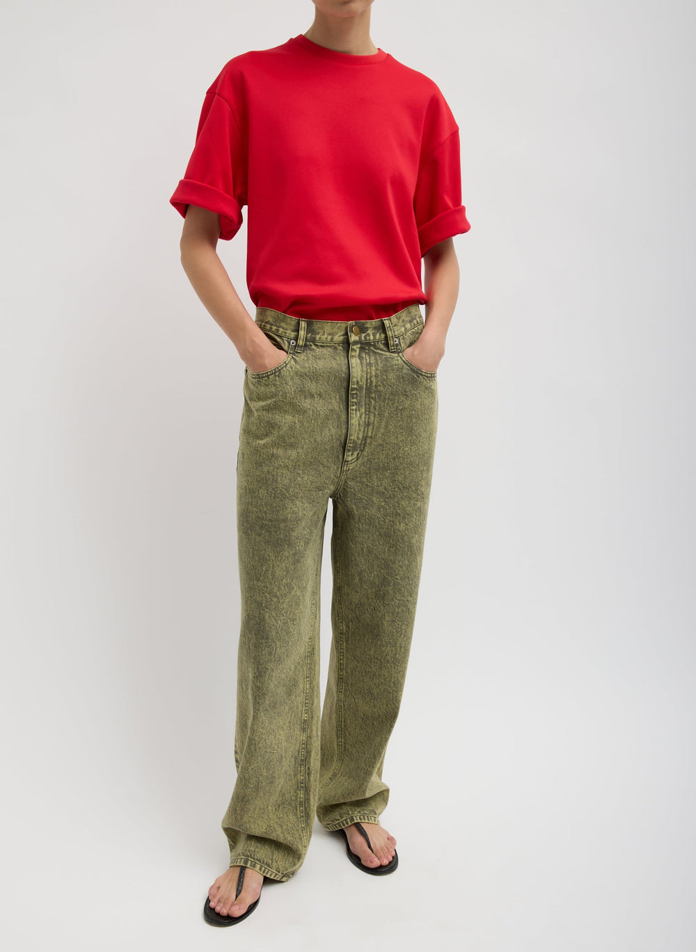 Lab Washed Denim Dennis Jean | Tibi Acid Yellow