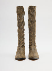 Distressed Bronson Boot - Regular Calf | Tibi Black/Tan Multi