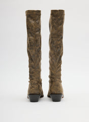 Distressed Bronson Boot - Regular Calf | Tibi Black/Tan Multi
