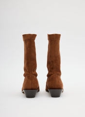 Faux Suede Leo Boot | Tibi Light Brown