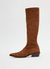 Faux Suede Bronson Boot - Regular Calf | Tibi Light Brown