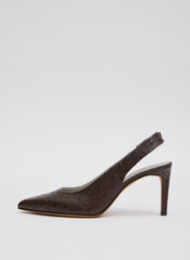 Ostrich Print Reyner Pump | Tibi Dark Brown