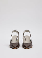 Ostrich Print Reyner Pump | Tibi Dark Brown