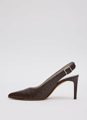 Ostrich Print Reyner Pump | Tibi Dark Brown