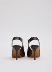 Ostrich Print Reyner Pump | Tibi Dark Brown