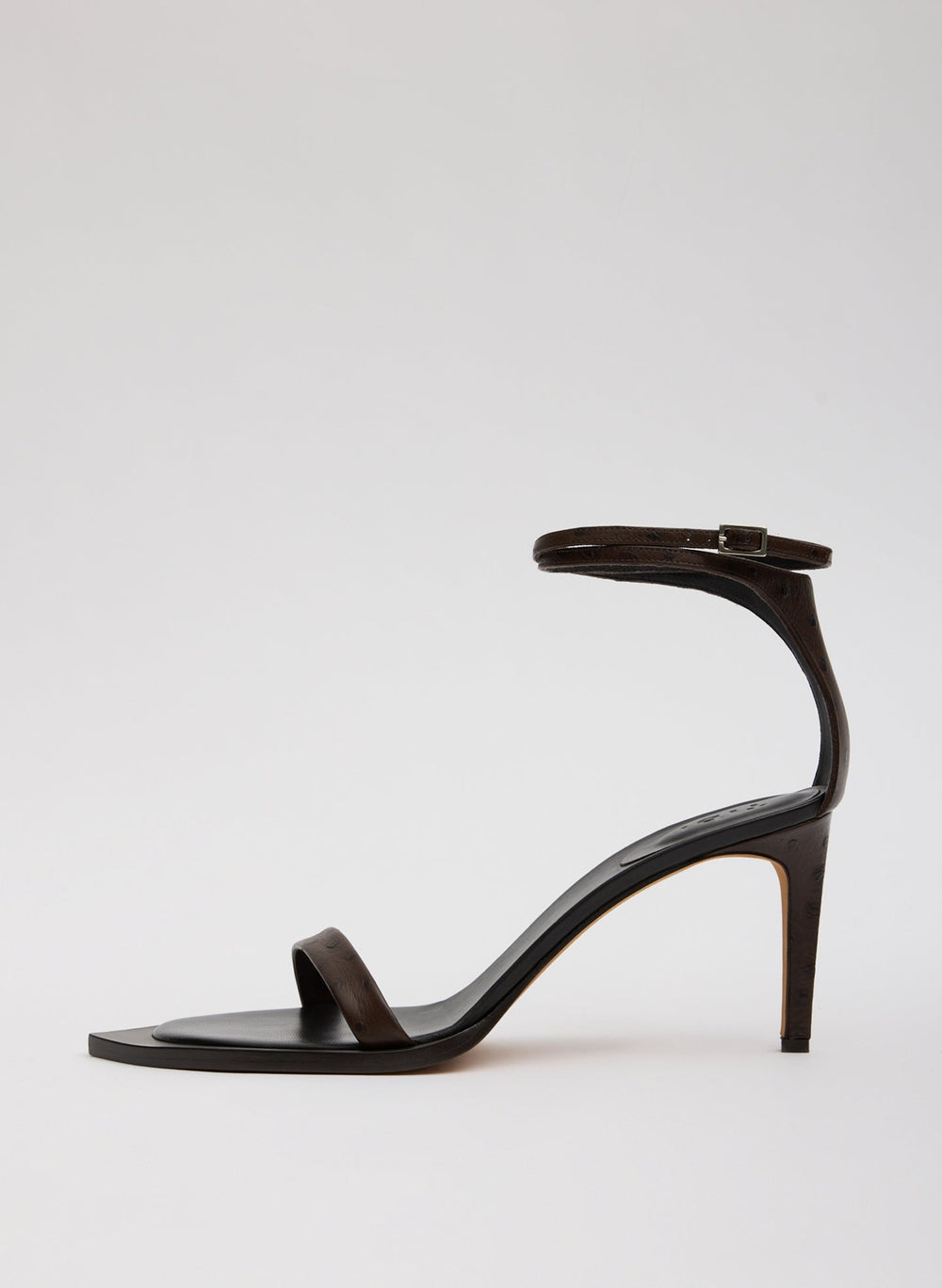 Ostrich Print Erno Heel | Tibi Dark Brown