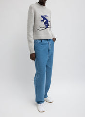 Soft Wool Ski Shrunken Sweater | Tibi Heather Grey Multi