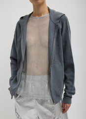 Double Faced Cashmere Hoodie | Tibi Medium Heather Grey