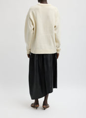 Soft Wool Ski Easy Pullover Crewneck Sweater | Tibi Ivory Multi