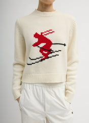 Soft Wool Ski Shrunken Sweater | Tibi Ivory Multi