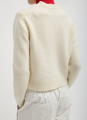 Soft Wool Ski Shrunken Sweater | Tibi Ivory Multi
