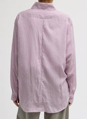 Ultra Light Silk Tencel Striped Pintucked Shirt | Tibi Pink Multi