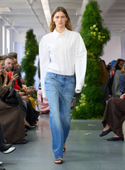 Compact Eco Poplin Hinged Shirt | Tibi White
