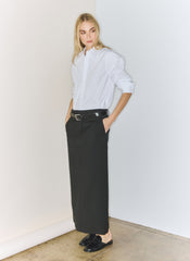 Compact Eco Poplin Hinged Shirt | Tibi White