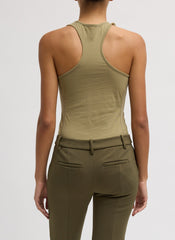 Crewneck Racerback Bodysuit | Tibi Fennel