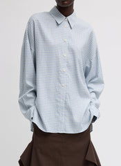 Linus Check Oversized Shirt | Tibi Blue Multi
