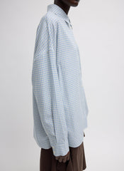 Linus Check Oversized Shirt | Tibi Blue Multi