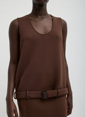 Bonded Viscose Tank Top | Tibi Brown