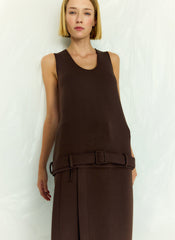 Bonded Viscose Tank Top | Tibi Brown