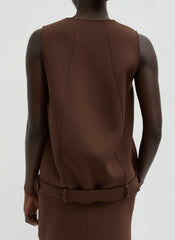 Bonded Viscose Tank Top | Tibi Brown
