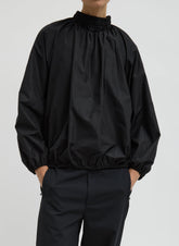 Italian Sporty Nylon Shirred Anorak Top | Tibi Black