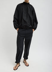 Italian Sporty Nylon Shirred Anorak Top | Tibi Black
