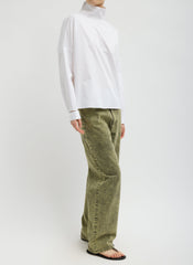 Eco Poplin Funnel Neck Dolman Top | Tibi White