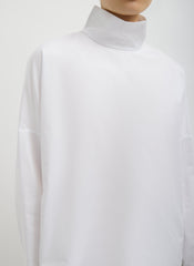 Eco Poplin Funnel Neck Dolman Top | Tibi White