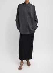 Silk Voile Easy Pintucked Shirt | Tibi Graphite