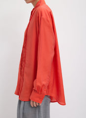 Silk Voile Easy Pintucked Shirt | Tibi Red