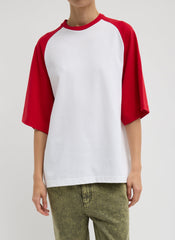 Perfect Baseball T-Shirt | Tibi Red Multi