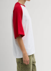 Perfect Baseball T-Shirt | Tibi Red Multi