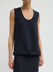Bonded Viscose Tank Top | Tibi Dark Navy