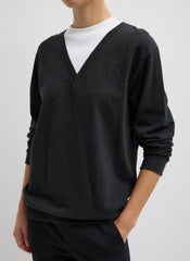 Perfect T-Shirt Trompe L'oeil Top | Tibi Grey Multi