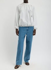 Italian Sporty Nylon Shirred Anorak Top | Tibi White