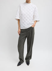 Cozy Quilting Anorak T-Shirt | Tibi White
