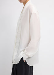 Silk Voile Easy Pintucked Shirt | Tibi Ivory