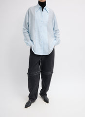Silk Voile Easy Pintucked Shirt | Tibi Ice Blue