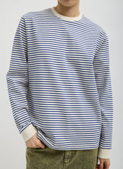 Striped Perfect Unisex Long Sleeve T-Shirt | Tibi Blue/White Multi