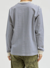 Striped Perfect Unisex Long Sleeve T-Shirt | Tibi Blue/White Multi