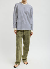Striped Perfect Unisex Long Sleeve T-Shirt | Tibi Blue/White Multi