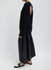 Leather Asymmetrical Balloon Skirt | Tibi Black