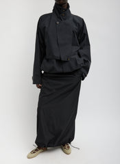Italian Sporty Nylon Maxi Anorak Skirt | Tibi Black